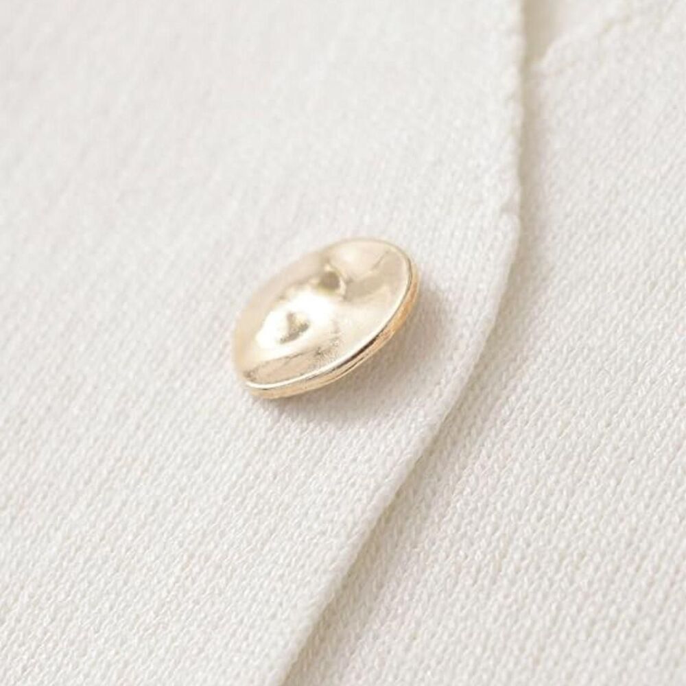 Quiet Luxury Beige Oversized Knit Button Cardigan V-Neck Lightweight Short Sleev - Picture 7 of 7